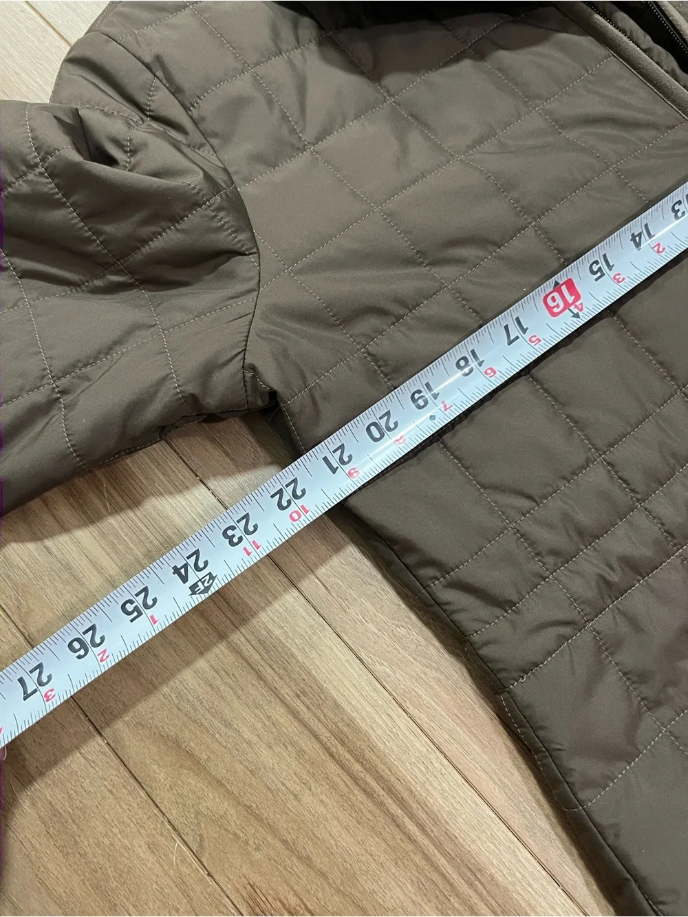 The North Face Womens Medium Brown Quilted Hooded Puffer Coat
